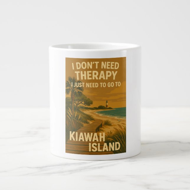 I don't Need Therapy, I just Need Kiawah Island Large Coffee Mug (Front)
