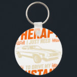 I Don't Need Therapy I Just Need To Drive My Musta Key Ring<br><div class="desc">A stylish keychain featuring a vintage classic car design. A perfect accessory for car lovers and collectors. Great for everyday use or as a small and thoughtful gift for classic car enthusiasts.</div>