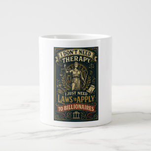 I don't need therapy, laws apply to billionaires large coffee mug
