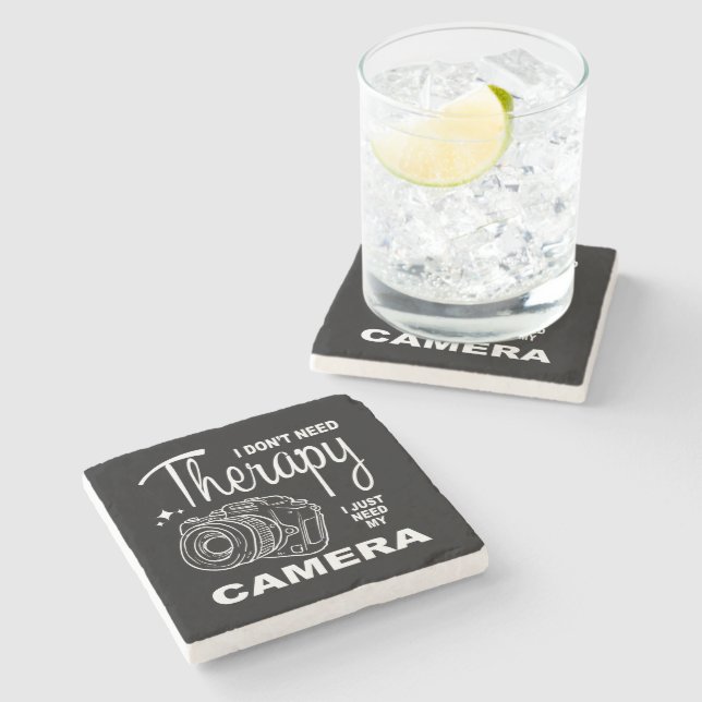 I Don't Need Therapy Photography Stone Coaster (Side)