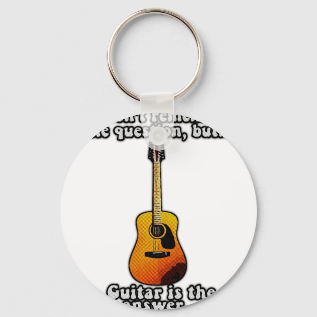 I don't remember the question. funny guitar quote key ring (Front)