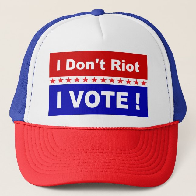 I don't riot I vote! popular Trucker Hat (Front)