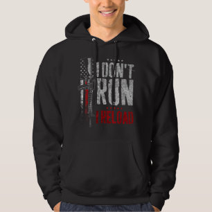 I Don't Run I Reload Vintage US Flag Hoodie