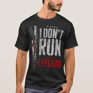 I Don't Run I Reload Vintage US Flag T-Shirt