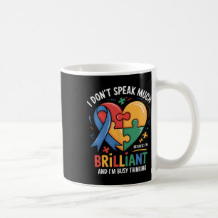 I Dont Speak Much Brilliant Autism Autistic Boy Gi Coffee Mug