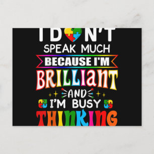 I Dont Speak Much Brilliant Autism Autistic Holiday Postcard