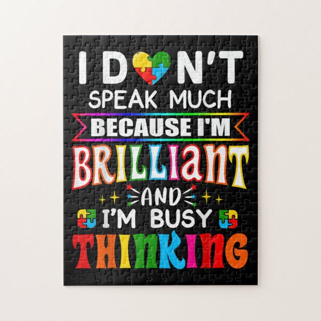 I Dont Speak Much Brilliant Autism Autistic Jigsaw Puzzle (Vertical)