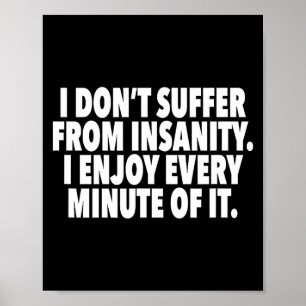 I Don't Suffer From Insanity I Enjoy Every Minute Poster