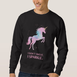 I Don't Sweat Unicorn Humour Funny Gym Tee Workout