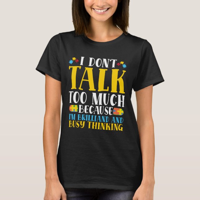 I Dont Talk Too Much  Month Ribbon Puzzle T-Shirt (Front)
