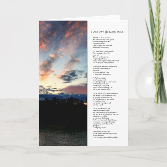 I Don't Thank You Enough, Friend... (Front)