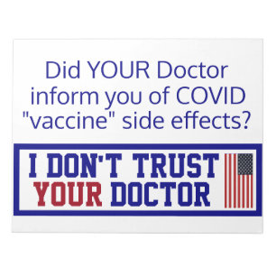 I Don't Trust Your Doctor Notepad