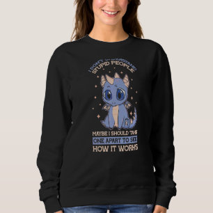 I Don't Understand Stupid People Cute Kawai Dragon Sweatshirt