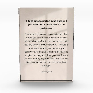 I don't want a perfect relationship photo block