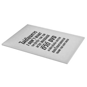 I Don't Want TUK TUK MASSAGE DVD WATCH Thank You Cutting Board