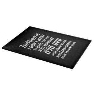 I Don't Want TUK TUK MASSAGE DVD WATCH Thank You Cutting Board