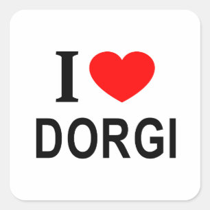 I ❤️ DORGI I LOVE DORGI I HEART DORGI SQUARE STICK STICKER