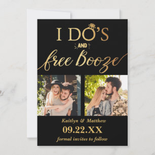 I Do's & Free Booze Modern Wedding Save The Date