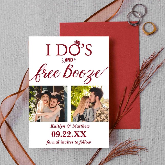I Do's & Free Booze Modern Wedding Save The Date (Creator Uploaded)
