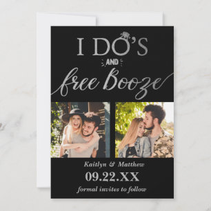 I Do's & Free Booze Modern Wedding Save The Date