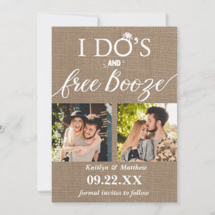 I Do's & Free Booze Modern Wedding Save The Date
