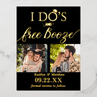 I Do's & Free Booze Modern Wedding Save The Date