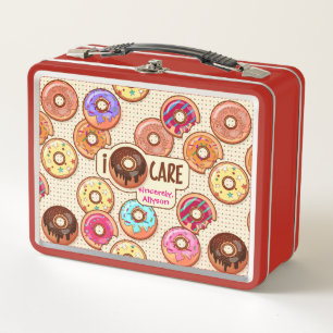 I Doughnut Care Cute Funny Doughnut Sweet Treats L Metal Lunch Box