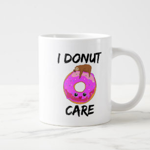 I Doughnut Care Sloth Indifferent Lazy Sleep Baker Large Coffee Mug