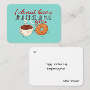 I Doughnut Know Funny Pun Classroom Valentine's Da Card