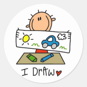 I Draw Classic Round Sticker