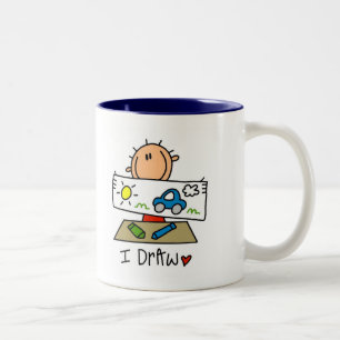 I Draw Tshirts and Gifts Two-Tone Coffee Mug