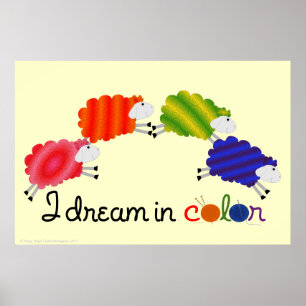 I Dream In Colour Sheep Poster