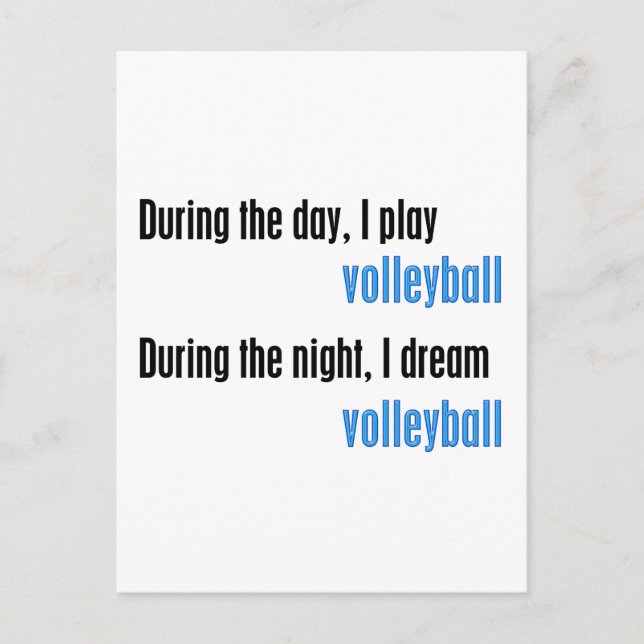 I Dream Volleyball Postcard (Front)