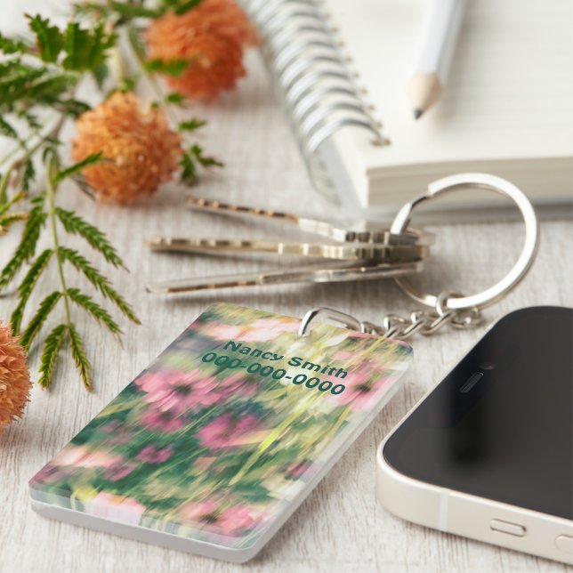 I Dreamed of Pink Coneflowers Key Ring (Front Right)