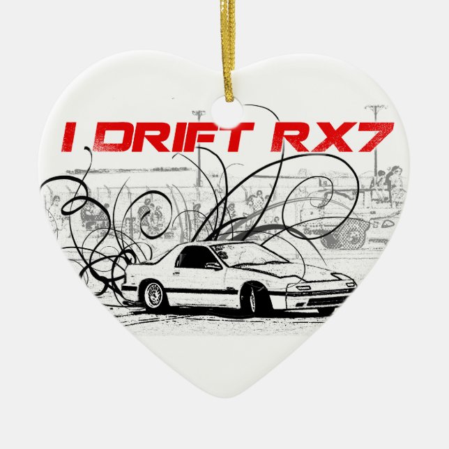 I Drift RX7 Ceramic Ornament (Front)