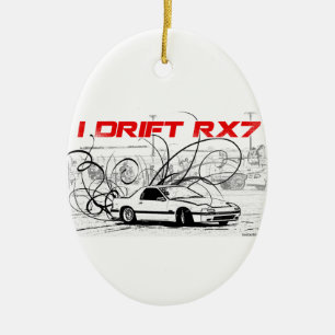 I Drift RX7 Ceramic Ornament