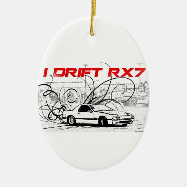 I Drift RX7 Ceramic Ornament (Front)