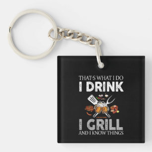 I Drink And Grill Food Custom Gift Key Ring