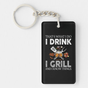 I Drink And Grill Food Custom Gift Key Ring