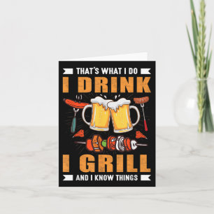 I Drink I Grill Funny Bbq Grilling Grillmaster  Card