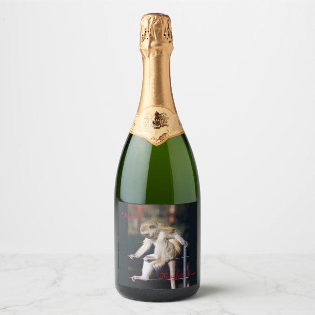 I drink, therefore I am!  Sparkling Wine Label (Front)