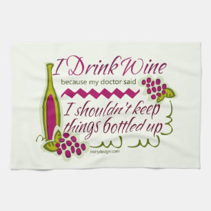 I Drink Wine Funny Quote Design Hand Towel