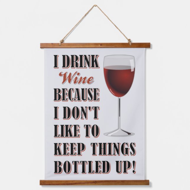 I DRINK WINE... HANGING TAPESTRY (Front)