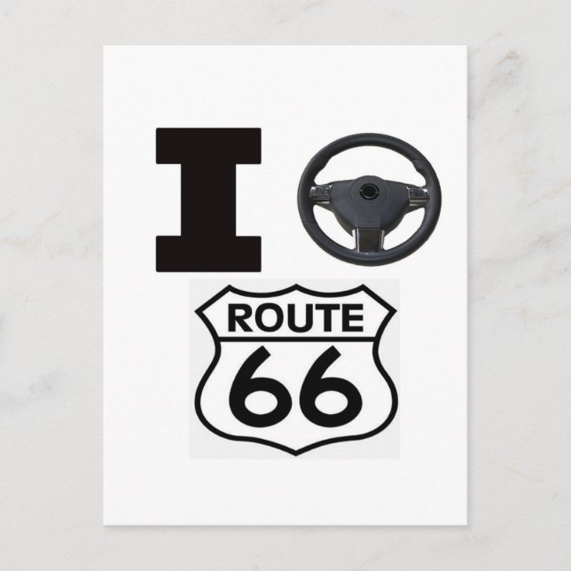 I Drive Route 66 Postcard (Front)