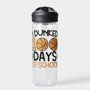 I Dunked 100 Days of School Basketball Player  Water Bottle