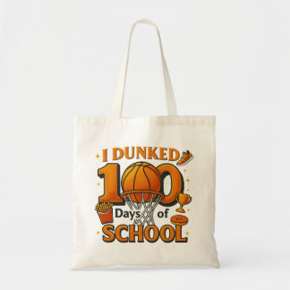 I Dunked 100 Days Of School Basketball Student Tote Bag
