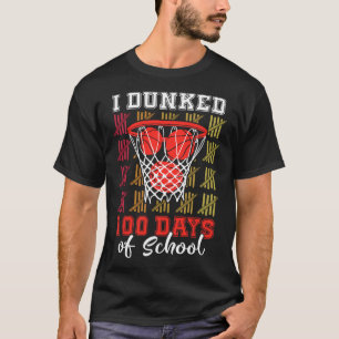 I Dunked 100 Days Sketll 100th Day School Boys Kid T-Shirt