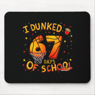 I Dunked 67 Days Of School Basketball Boys Kids Mouse Pad