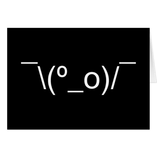 I Dunno LOL ¯\(º_o)/¯ Emoticon Japanese Kaomoji (Front Horizontal)