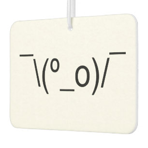 I Dunno LOL ¯\(º_o)/¯ Emoticon Japanese Kaomoji Car Air Freshener